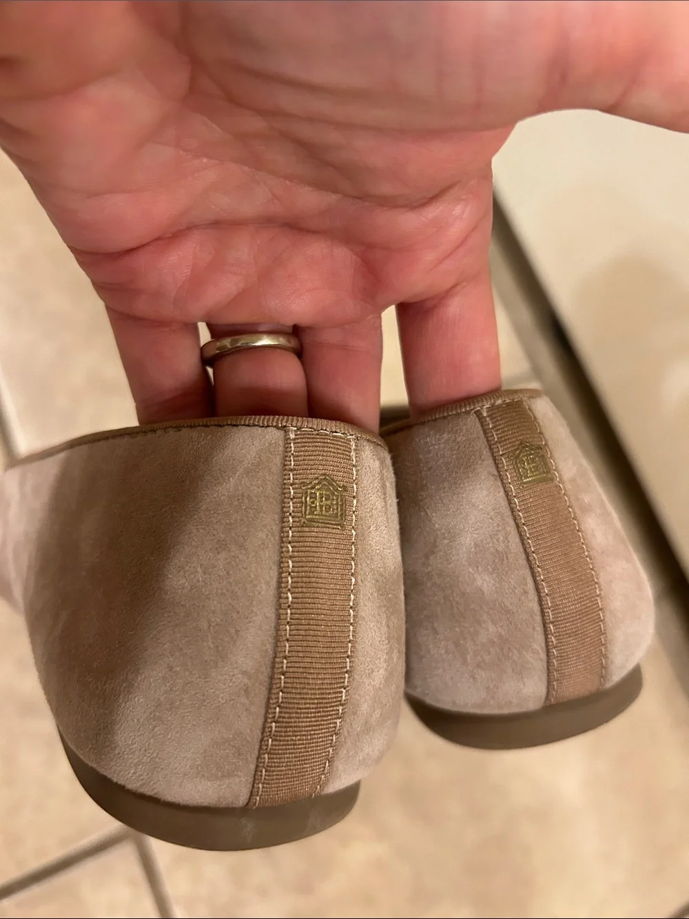 Birdies 8 Taupe Suede Loafers